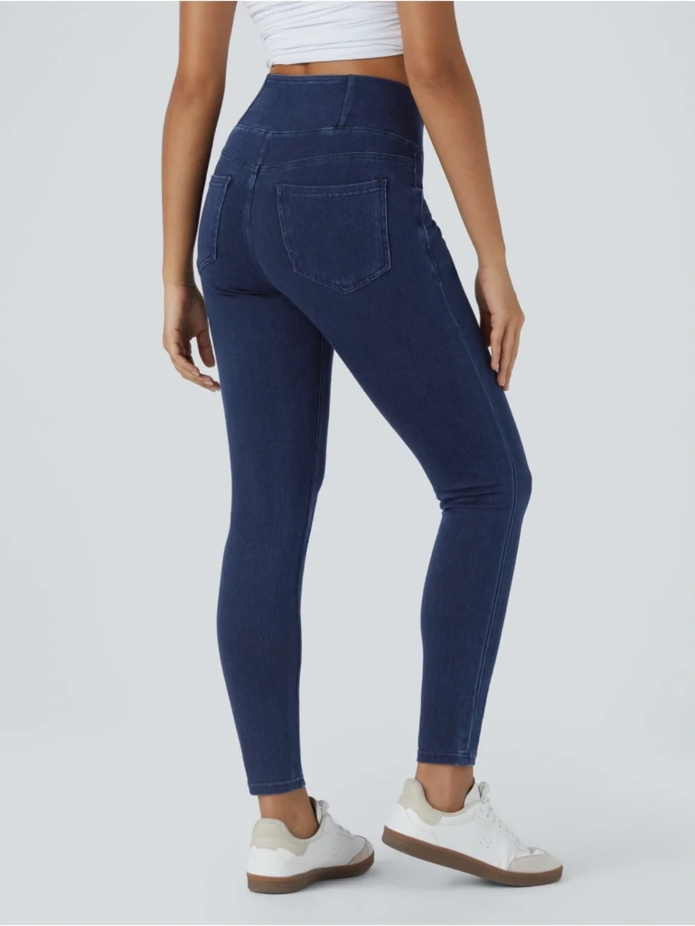 Halara Flex™ High Waisted Crossover Pockets Denim‎ Work Leggings Size M